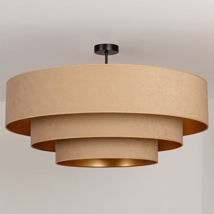 Brilagi - Prie lubų montuojamas šviestuvas LUNETA 3xE27/60W/230V Ø 80 cm smėlinis/auksinis