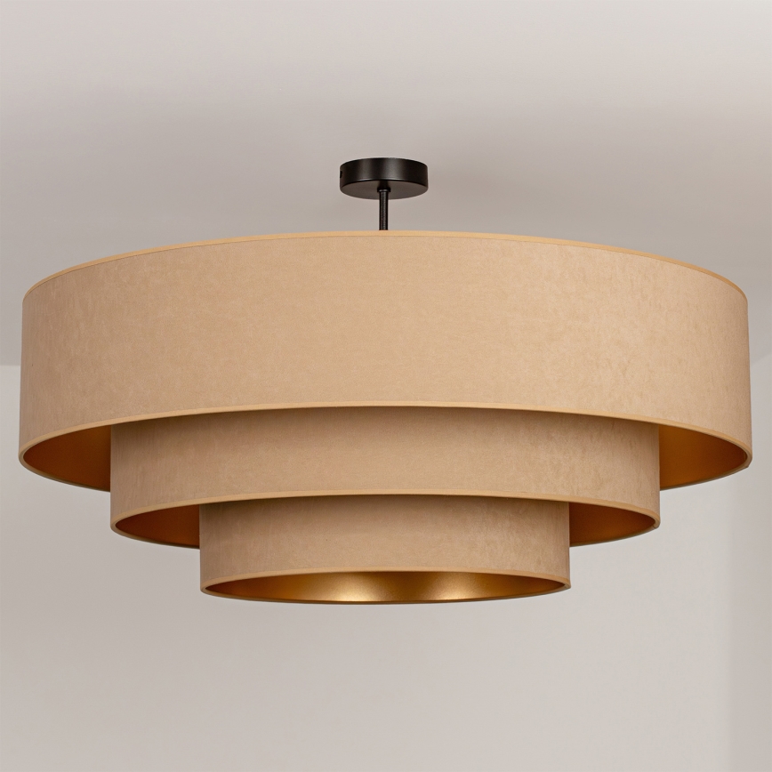 Brilagi - Prie lubų montuojamas šviestuvas LUNETA 3xE27/60W/230V Ø 80 cm smėlinis/auksinis