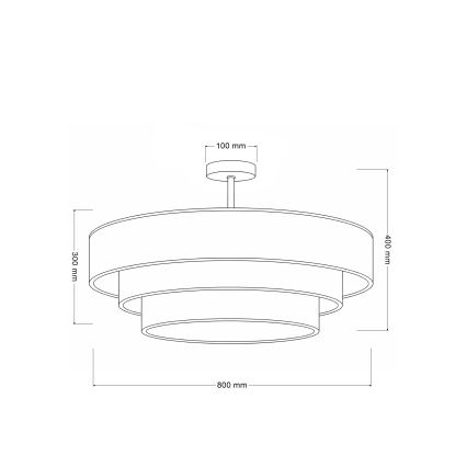 Brilagi - Prie lubų montuojamas šviestuvas LUNETA 3xE27/60W/230V Ø 80 cm smėlinis/auksinis