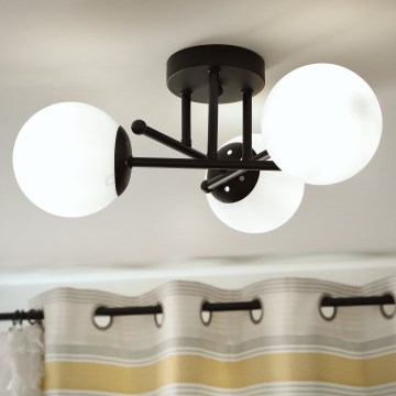 Brilagi - Prie lubų montuojamas šviestuvas MALIVA 3xE14/15W/230V juoda/balta