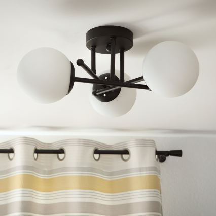 Brilagi - Prie lubų montuojamas šviestuvas MALIVA 3xE14/15W/230V juoda/balta