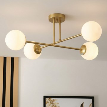 Brilagi - Prie lubų montuojamas šviestuvas MALIVA 4xE14/15W/230V auksinė/balta