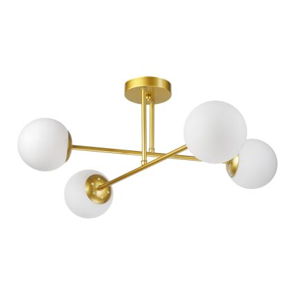 Brilagi - Prie lubų montuojamas šviestuvas MALIVA 4xE14/15W/230V auksinė/balta