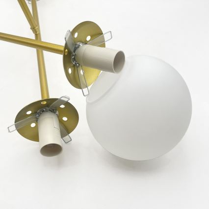 Brilagi - Prie lubų montuojamas šviestuvas MALIVA 4xE14/15W/230V auksinė/balta