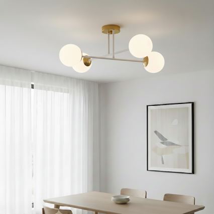 Brilagi - Prie lubų montuojamas šviestuvas MALIVA 4xE14/15W/230V auksinis/baltas