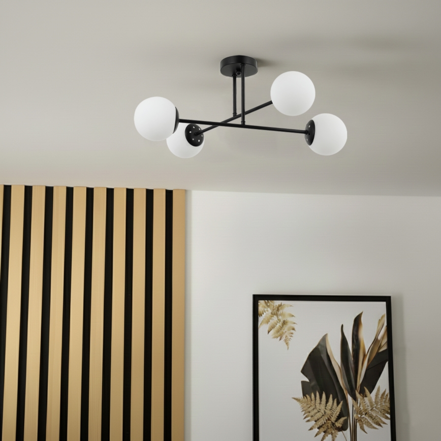 Brilagi - Prie lubų montuojamas šviestuvas MALIVA 4xE14/15W/230V juoda/balta