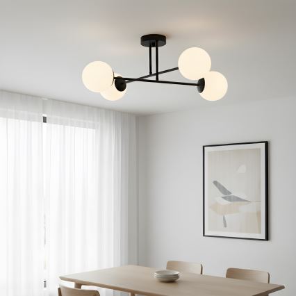 Brilagi - Prie lubų montuojamas šviestuvas MALIVA 4xE14/15W/230V juoda/balta