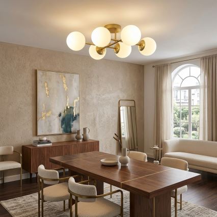 Brilagi - Prie lubų montuojamas šviestuvas MALONY 6xE14/20W/230V auksinis