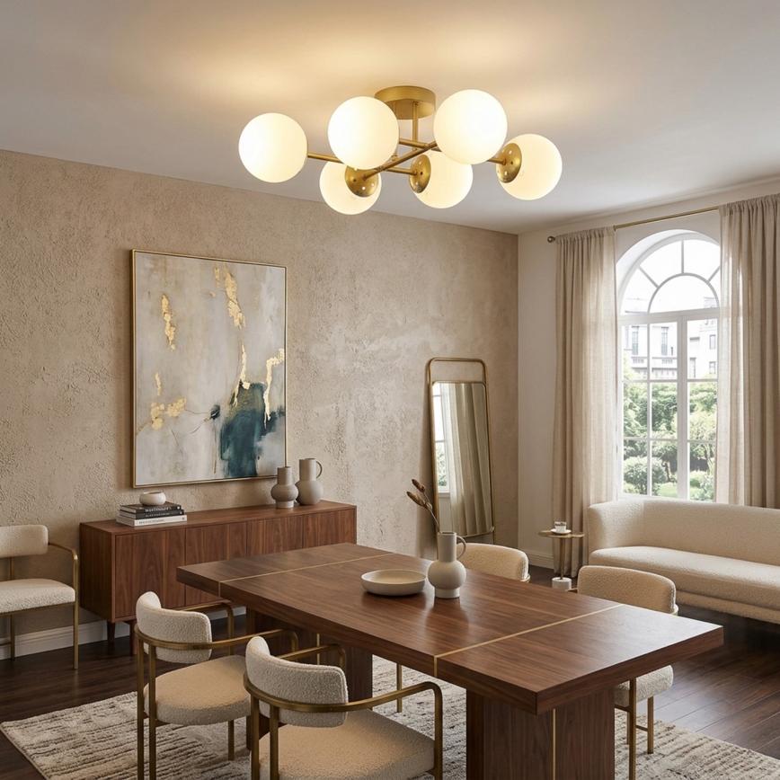 Brilagi - Prie lubų montuojamas šviestuvas MALONY 6xE14/20W/230V auksinis