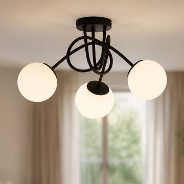 Brilagi - Prie lubų montuojamas šviestuvas MILO 3xE27/60W/230V juodas