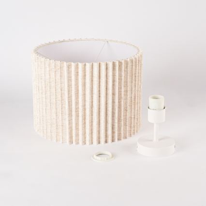 Brilagi - prie lubų montuojamas šviestuvas NORDIC WAVE 1xE27/15W/230V skersmuo 32 cm lino/balta