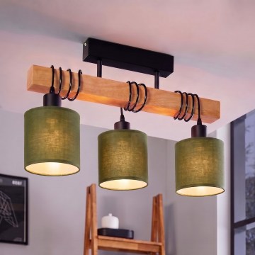 BRILAGI - Prie lubų montuojamas šviestuvas NUBILA 3xE27/60W/230V pušies/žalias