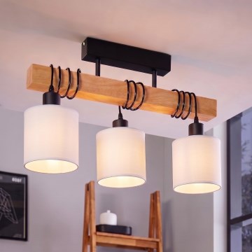 BRILAGI - Prie lubų montuojamas šviestuvas NUBILA 3xE27/60W/230V pušis/balta
