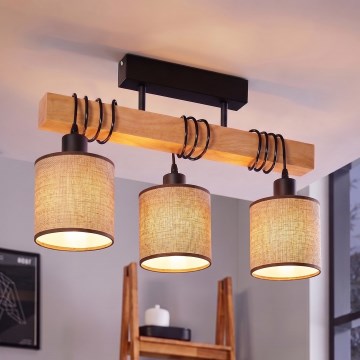 BRILAGI - Prie lubų montuojamas šviestuvas NUBILA 3xE27/60W/230V pušis/ruda