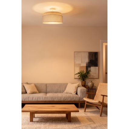 Brilagi - prie lubų montuojamas šviestuvas PADOVA 1xE27/60W/230V skersmuo 40 cm smėlio spalvos