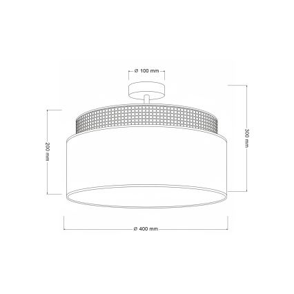 Brilagi - prie lubų montuojamas šviestuvas PADOVA 1xE27/60W/230V skersmuo 40 cm smėlio spalvos