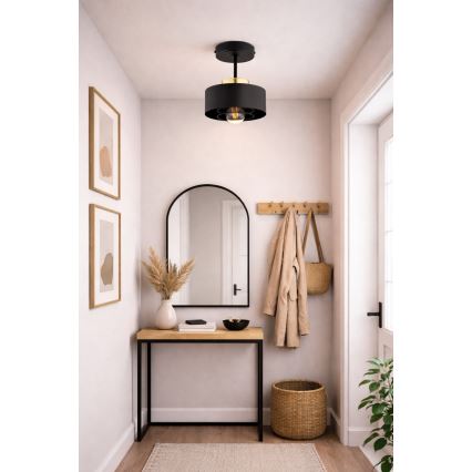 Brilagi - Prie lubų montuojamas šviestuvas SPRING 1xE27/60W/230V juodas/auksinis