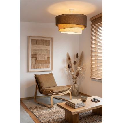 Brilagi - Prie lubų montuojamas šviestuvas TRIO 3xE27/60W/230V skersmuo 60 cm ruda/kreminė/balta