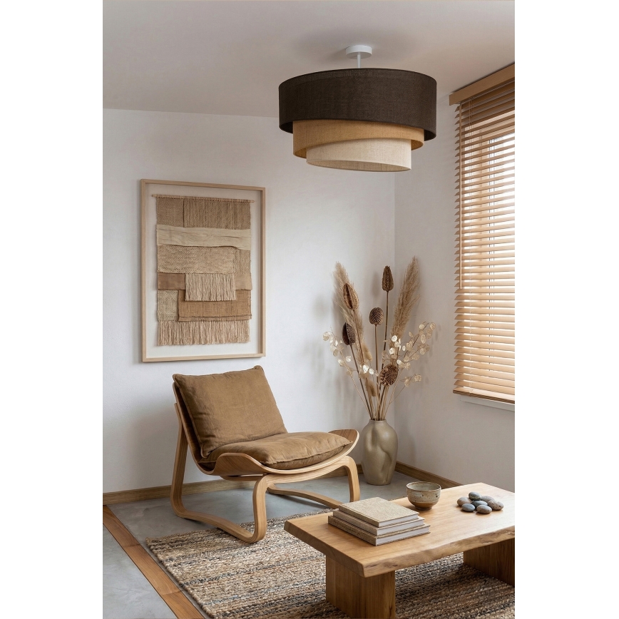Brilagi - Prie lubų montuojamas šviestuvas TRIO 3xE27/60W/230V skersmuo 60 cm ruda/kreminė/balta