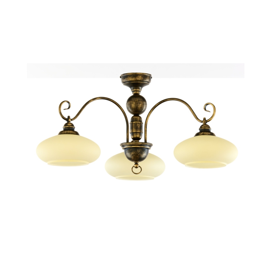 BRILAGI - Prie lubų tvirtinama liustra MOLLERO 3xE27/15W/230V skersmuo 84 cm bronza/patina
