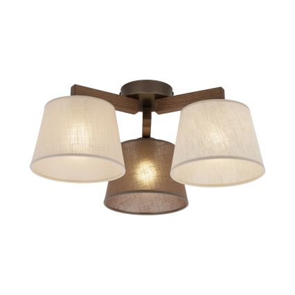 Brilagi - Prie lubų tvirtinamas šviestuvas LATTE 3xE27/15W/230V pušis/mišrus