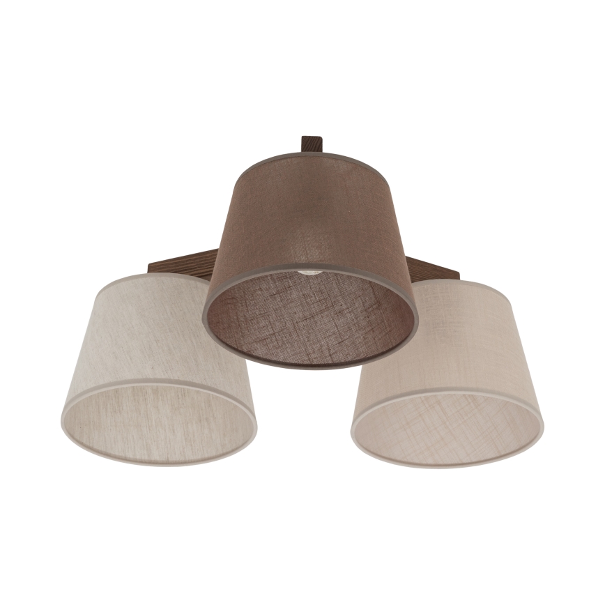 Brilagi - Prie lubų tvirtinamas šviestuvas LATTE 3xE27/60W/230V pušis/mišrus
