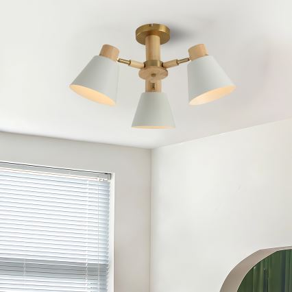 Brilagi - prie lubų tvirtinamas šviestuvas LUND WOOD 3xE27/40W/230V, skersmuo 50 cm, medinis