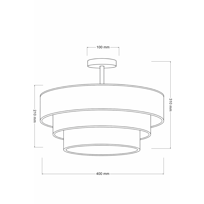 Brilagi - Prie lubų tvirtinamas šviestuvas LUNETA 1xE27/60W/230V Ø 40 cm pilka/kreminė/balta