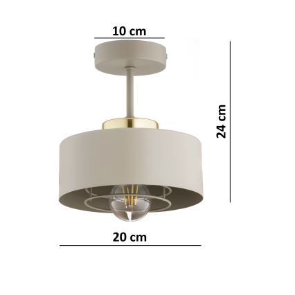 Brilagi - Prie lubų tvirtinamas šviestuvas SPRING 1xE27/60W/230V smėlinis/auksinis
