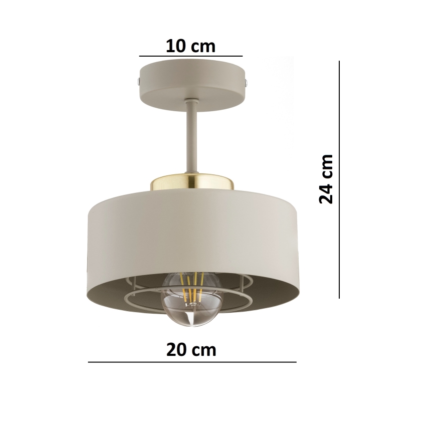 Brilagi - Prie lubų tvirtinamas šviestuvas SPRING 1xE27/60W/230V smėlinis/auksinis