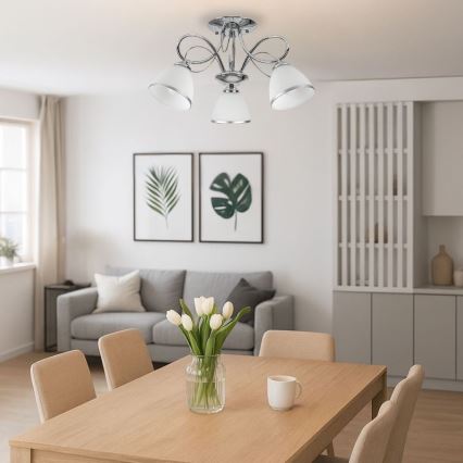 Brilagi - Prigludęs liustras FRED 3xE27/60W/230V, skersmuo 59 cm, blizgus chromas