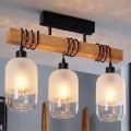 BRILAGI - Prigludęs liustras WOOD GLASS 3xE27/60W/230V pušis/juoda/balta