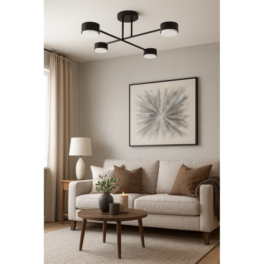 Brilagi - Prigludęs lubinis šviestuvas 4xGX53/12W/230V juodas