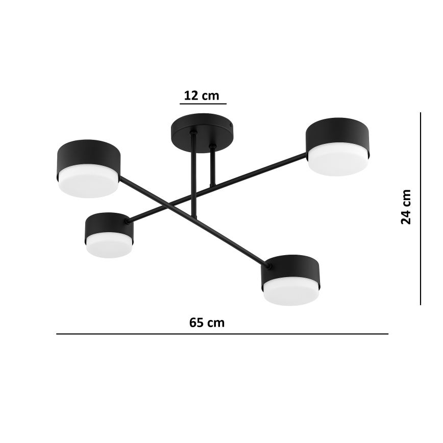 Brilagi - Prigludęs lubinis šviestuvas 4xGX53/12W/230V juodas