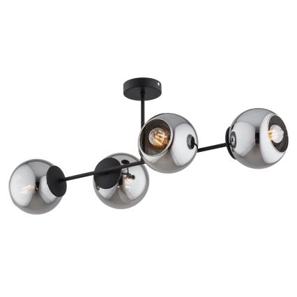 BRILAGI - Prigludęs lubinis šviestuvas DIOR 4xE27/60W/230V juoda/dūminė pilka