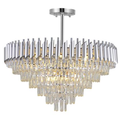 BRILAGI - Prigludęs lubinis šviestuvas ECLIPSE 12xE14/10W/230V skersmuo 78 cm sidabrinis