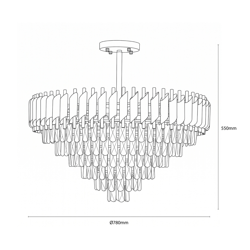 BRILAGI - Prigludęs lubinis šviestuvas ECLIPSE 12xE14/10W/230V skersmuo 78 cm sidabrinis