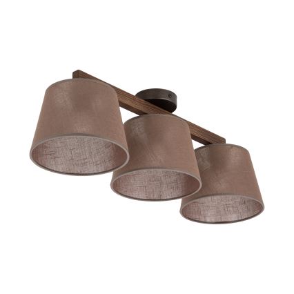 Brilagi - Prigludęs lubinis šviestuvas LATTE 3xE27/15W/230V pušis/ruda