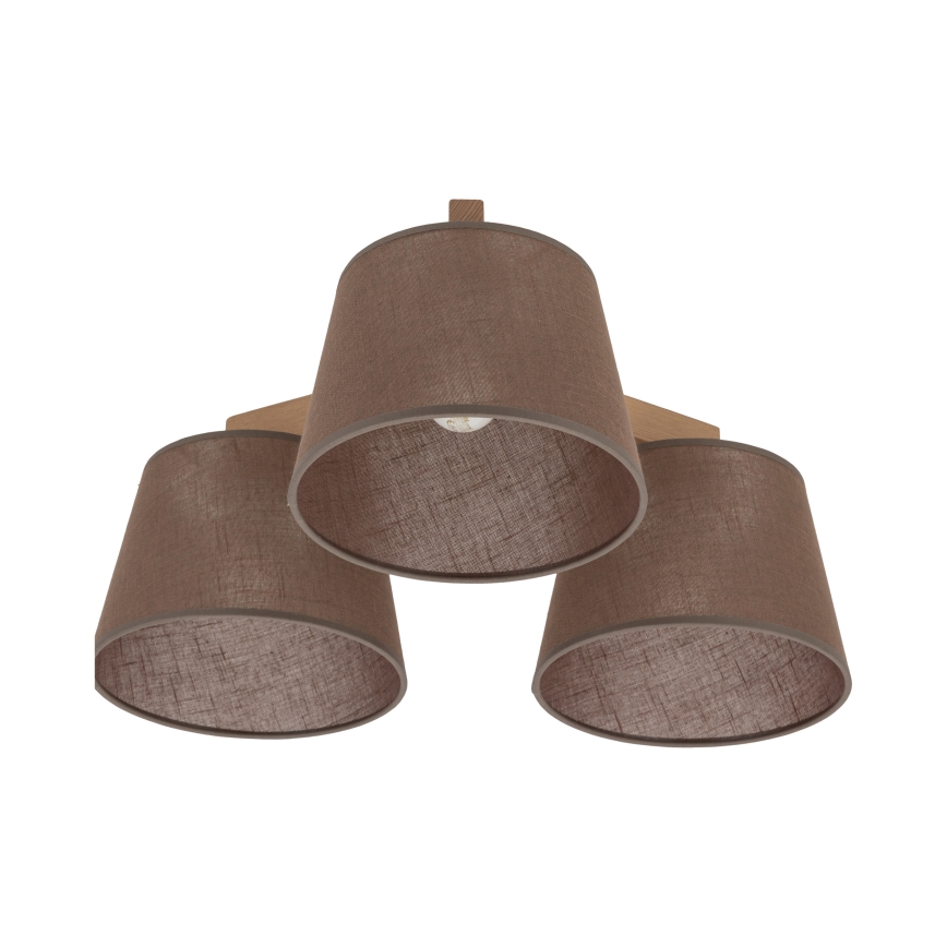 Brilagi - Prigludęs lubinis šviestuvas LATTE SABIA 3xE27/15W/230V pušis/ruda