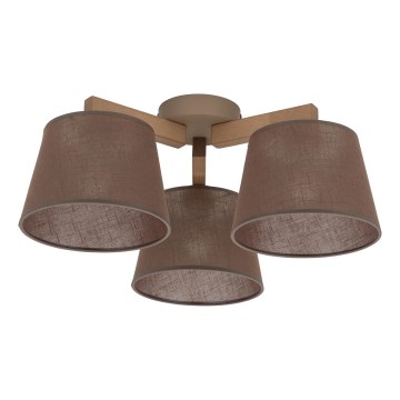 Brilagi - Prigludęs lubinis šviestuvas LATTE SABIA 3xE27/60W/230V pušis/ruda