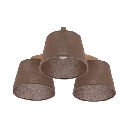 Brilagi - Prigludęs lubinis šviestuvas LATTE SABIA 3xE27/60W/230V pušis/ruda