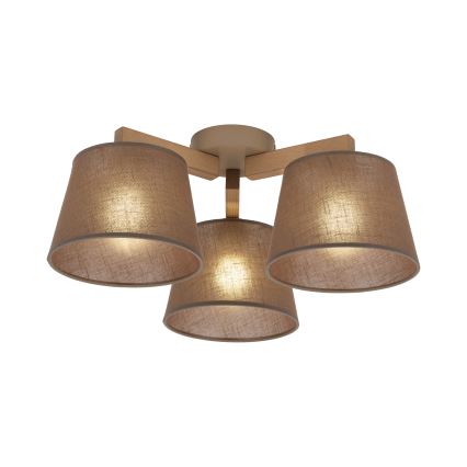 Brilagi - Prigludęs lubinis šviestuvas LATTE SABIA 3xE27/60W/230V pušis/ruda