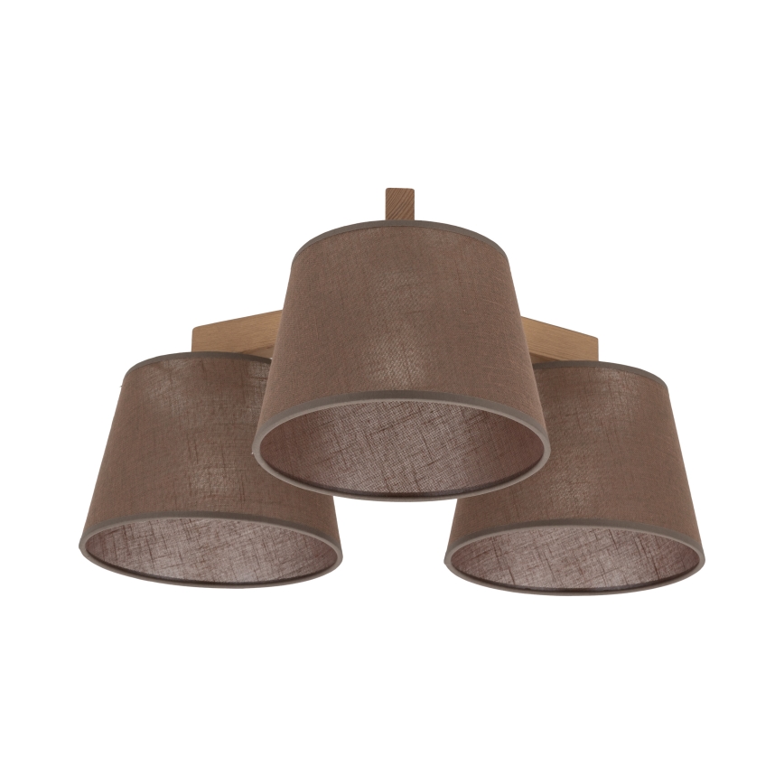 Brilagi - Prigludęs lubinis šviestuvas LATTE SABIA 3xE27/60W/230V pušis/ruda
