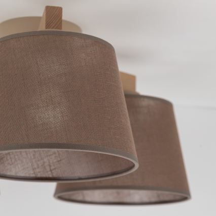 Brilagi - Prigludęs lubinis šviestuvas LATTE SABIA 3xE27/60W/230V pušis/ruda