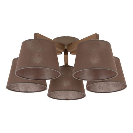 Brilagi - Prigludęs lubinis šviestuvas LATTE SABIA 5xE27/15W/230V pušis/ruda