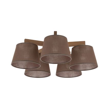 Brilagi - Prigludęs lubinis šviestuvas LATTE SABIA 5xE27/15W/230V pušis/ruda