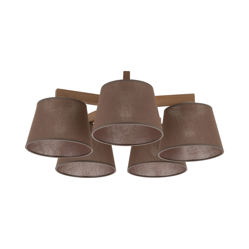 Brilagi - Prigludęs lubinis šviestuvas LATTE SABIA 5xE27/15W/230V pušis/ruda