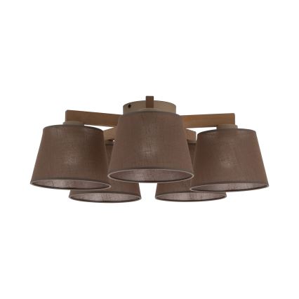 Brilagi - Prigludęs lubinis šviestuvas LATTE SABIA 5xE27/15W/230V pušis/ruda