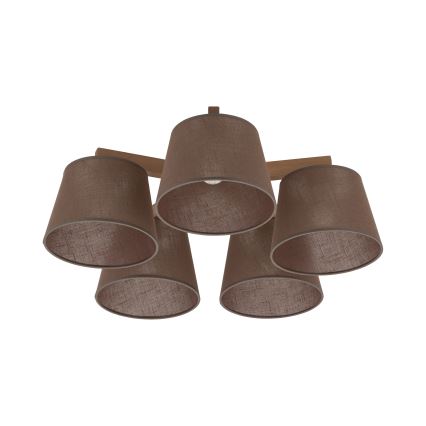 Brilagi - Prigludęs lubinis šviestuvas LATTE SABIA 5xE27/15W/230V pušis/ruda