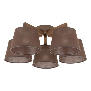 Brilagi - Prigludęs lubinis šviestuvas LATTE SABIA 5xE27/60W/230V pušis/ruda